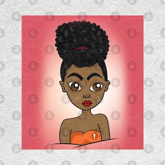 Cute black girl digital art by Spinkly Creations 